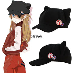 Evangelion Asuka Cat-Ear Cap — Fleece Baseball Hat
