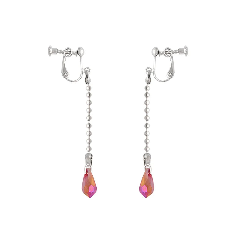 Kurapika Cosplay Ear Clip No Piercing Eardrop Anime Hunter x Hunter Drop Earrings for Women Men Jewelry Gift