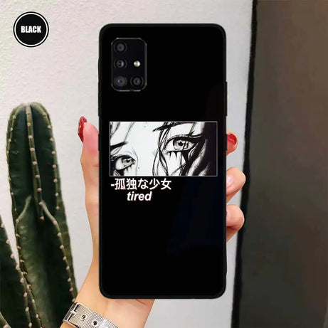 Japanese Harajuku Manga Comics Eye Luxury Phone Case For Samsung Galaxy A52 A72 A71 A51 A41 A31 A70 A50 A40 A30 A20E A10 A6 A7 S