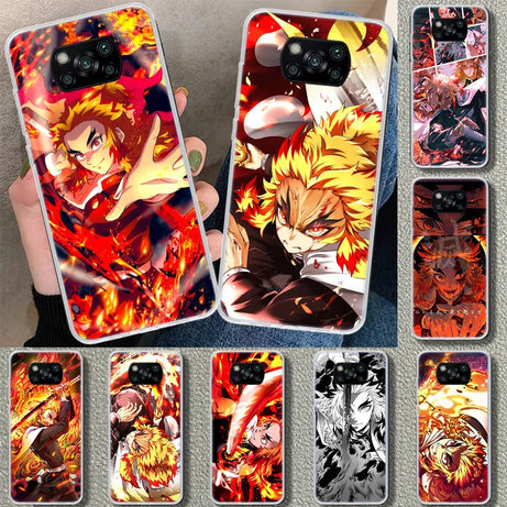 Rengoku Kyoujurou Demon Slayer Phone Case for Xiaomi Poco X3 NFC M3 F3 F2 F1 Mi Note 10 Pro 11 10 9 8 Lite 11T 10T 9T A3 C