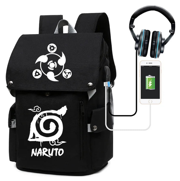 Naruto Anime Laptop Backpack – Large Capacity Travel & School Bag