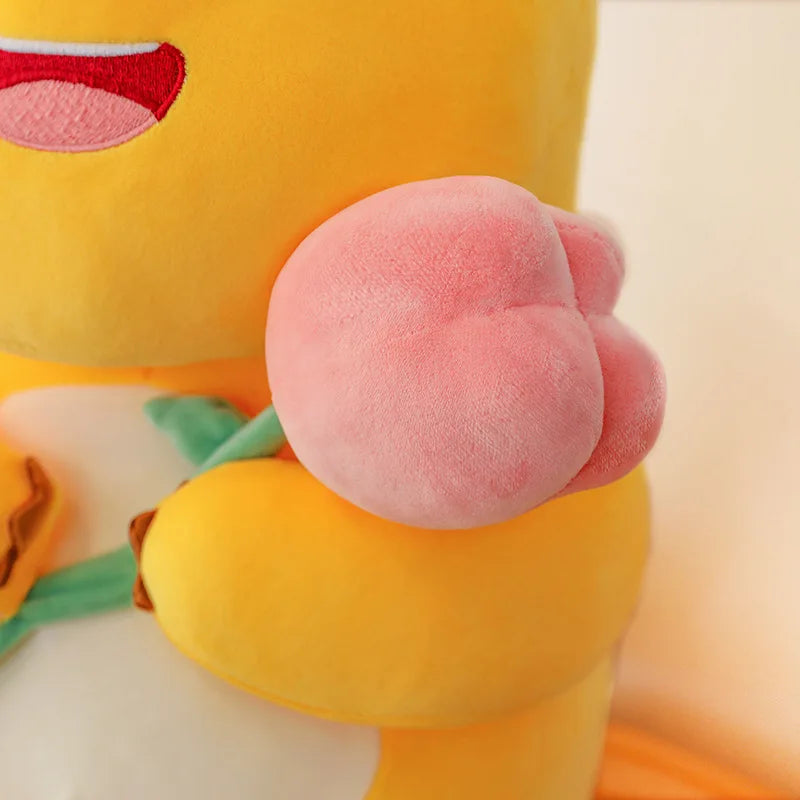 Kawaii Milk Dragon Stuffed Doll Plush Toy Cute Milk Dragon with Flower Soft Toy for Kids Birthday Xmas Gift for Girls and Friend