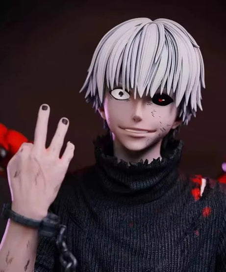 Tokyo Ghoul Figurine Kaneki Ken Action Figure 39cm Pvc Gk Statue Model Changeable Head Ornament Collection Desk Decoration Gifts