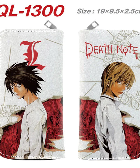 Death Note Anime Portable Zipper Wallet anime Long Purse Handbag Card Holder