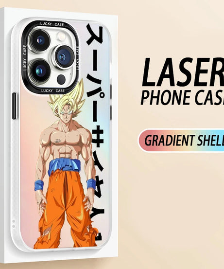 Goku & Gohan Laser Gradient Case – Dragon Ball iPhone 7–15 Pro Max