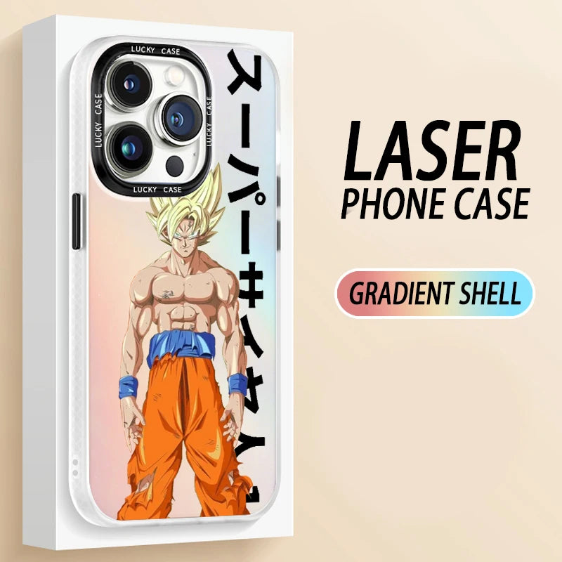 Goku & Gohan Laser Gradient Case – Dragon Ball iPhone 7–15 Pro Max