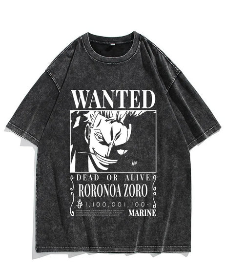 One Piece Luffy Vintage Washed T-Shirt – Unisex Cotton Anime Streetwear