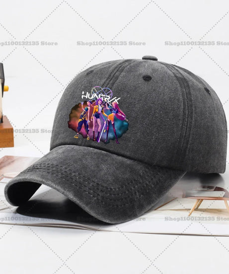 Kpop Demon Hunteres Baseball Cap for Girls Boys Summer Adjustable Sun Hat Anime Cute Retro Sunbonnet Adult Women Headgear Gift
