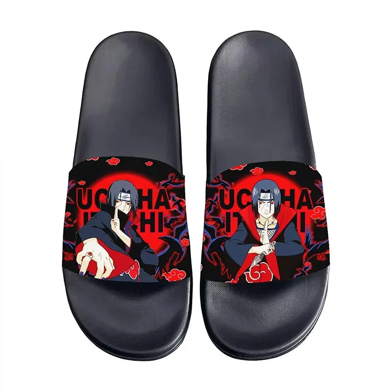 Anime Naruto Non-Slip Slippers Fashion Sasuke Design Cute Kawaii Home Sandals for Men And Women Ideal Holiday Gift