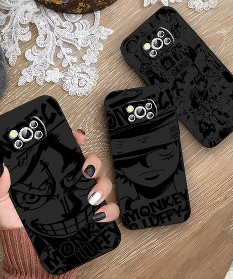 Anime Art One Piece Luffy For Xiaomi Mi Poco F5 F4 F3 X6 X5 X4 X3 M6 M5 M5S M4 M3 C65 Pro GT NFC 5G Black Back Phone Case