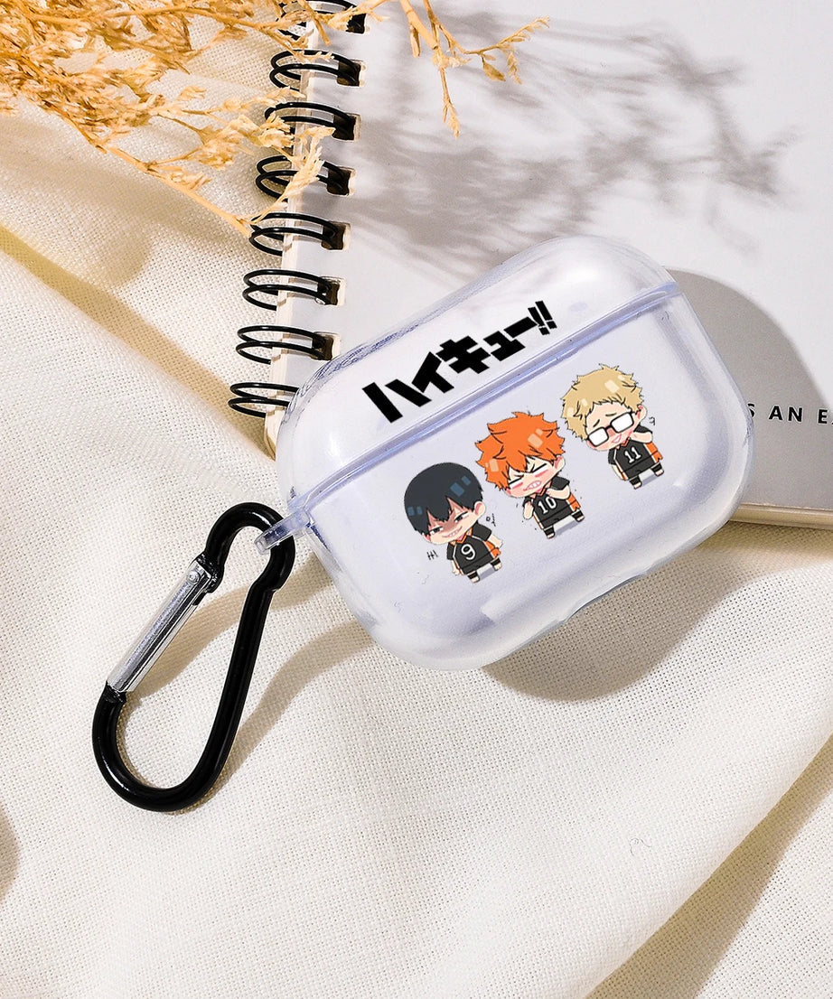 Cute Anime Oya Haikyuu Love Volleyball Earphone Case For AirPods 12 3 Pro Clear silicone wireless Bluetooth headphone case