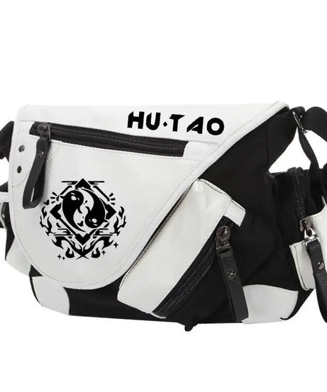 Genshin Impact Anime Canvas Casual Zipper Shoulder Bag Crossbody Bag Schoolbags Large Capacity Bag Men's Shoulder Messenger Gift