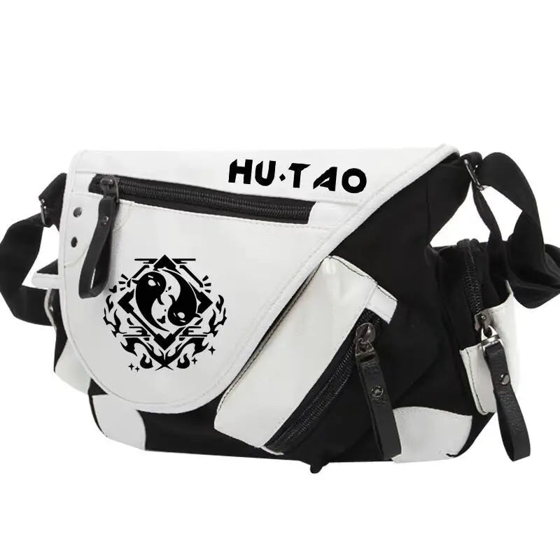 Genshin Impact Anime Canvas Casual Zipper Shoulder Bag Crossbody Bag Schoolbags Large Capacity Bag Men's Shoulder Messenger Gift