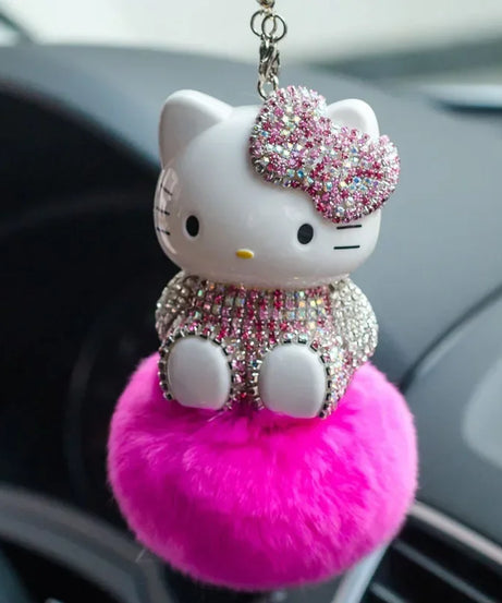 Hello Kitty Car Pendant Decoration Hanging Cat Ornament Automobile Rear View Mirror Accessories Gift Car Accessories