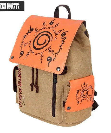 Naruto Creative  Animation Peripheral Naruto Canvas Backpack Large Capacity Student School Bag Portable Backpack Gift
