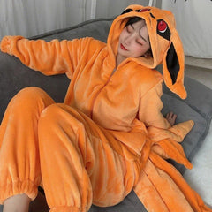 Naruto Kurama Nine Tails Kigurumi Onesie Anime Cosplay Fleece Pajamas Jumpsuit