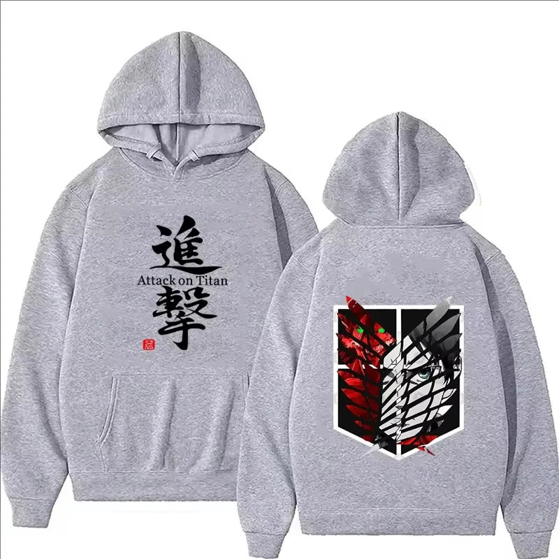 Attack on Titan Anime Fleece Hoodie – Cozy Fall Winter Streetwear Pullover for Men & Women 8