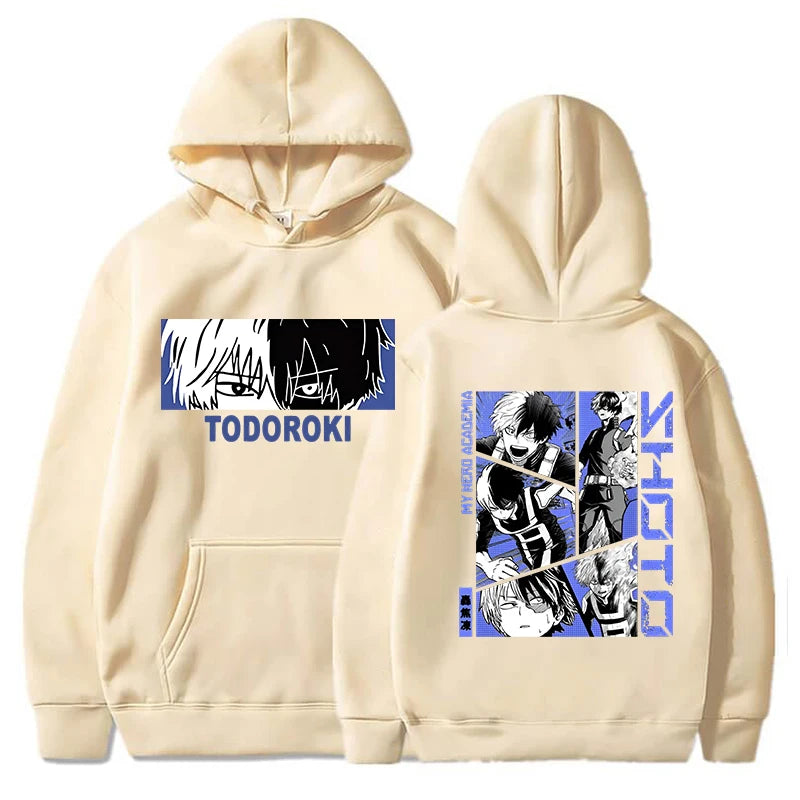 New Fashion Todoroki Shoto Pullover Long Sleeve Sports Hoodie Women Men Anime Sweatshirt Pullover Tops