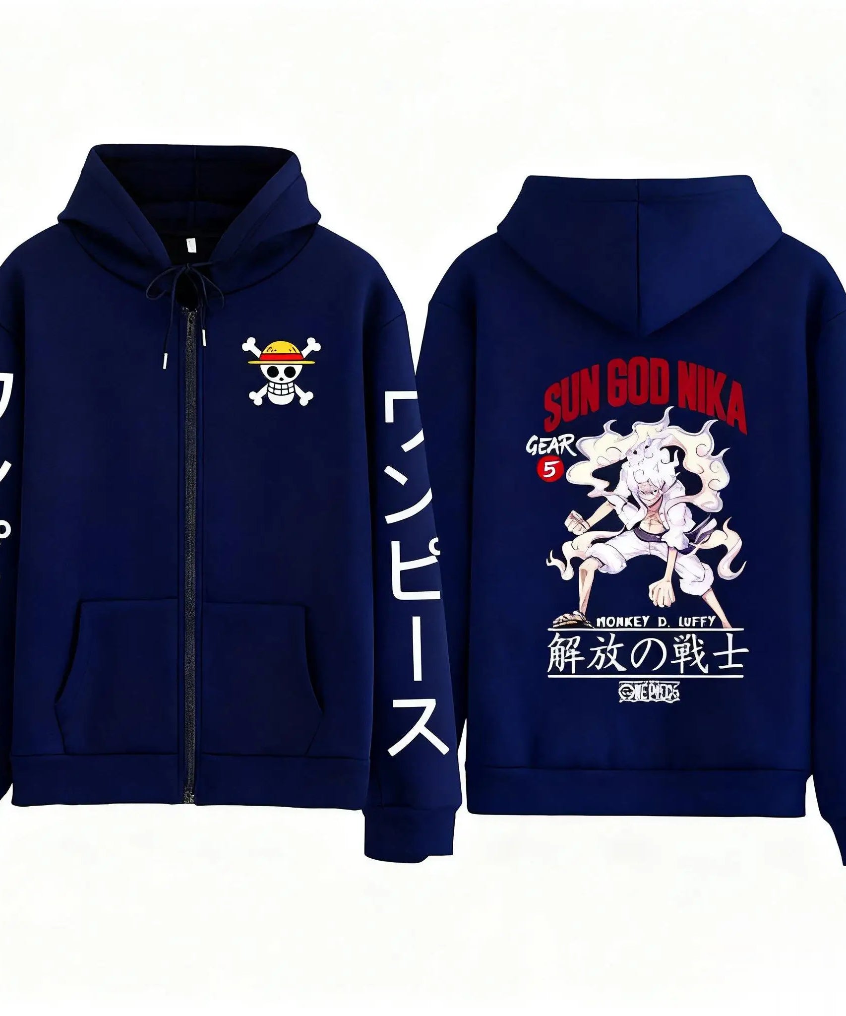 Anime Hooded Jacket One Piece Luffy Men Women Zip Up Sweatshirt Autumn Winter Fashion Graphic Print Streetwear Casual y2k Tops