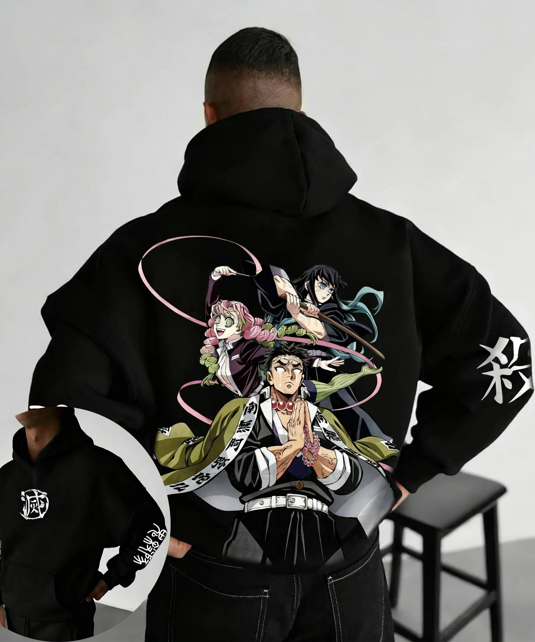 Demon Slayer Anime Hoodies Men's Autumn/Winter New Printed Harajuku Large Loose Casual Parent Child Sweater Top