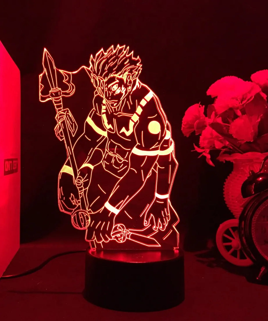 Jujutsu Kaisen Anime Ryomen Sukuna Figure  3D LEDNight Light for Anime Lamp Birthday Gift