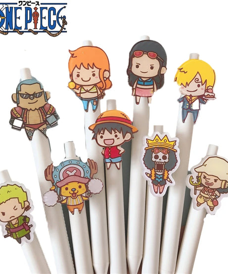 One Piece Neutral Pen Press Bullet Luffy Anime Adventure Black Office Writing Signature Pen Stationery School Supplies