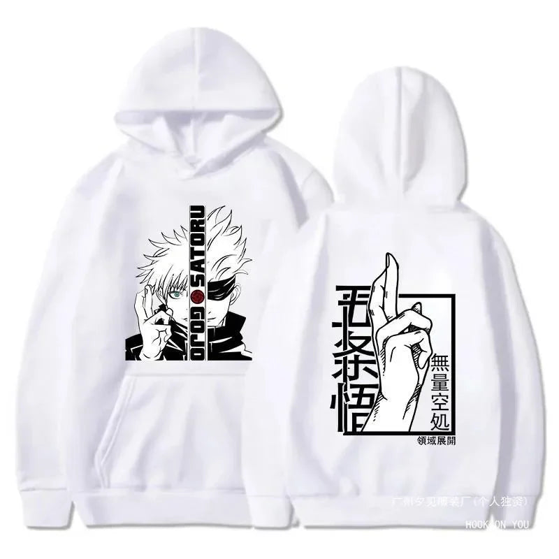 Anime Jujutsu Kaisen Gojo Satoru Graphic Hoodie – Unisex Pullover Sweatshirt 5