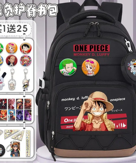 One Piece Luffy Backpack – Large Canvas School & Travel Bag