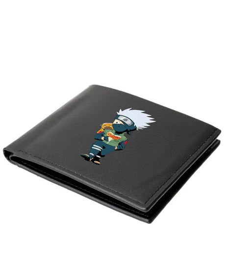 Naruto Sasuke Men Purse Black PU Leather Large Capacity Simple Casual Multiple Slot Card Holder Short Ultra Thin Wallet Gift New