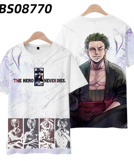 Anime Summer ONE PIECE T-Shirt Luffy Zoro 3D Print Clothes Female Male Fashion T Shirts Short Sleeves Casual Tops
