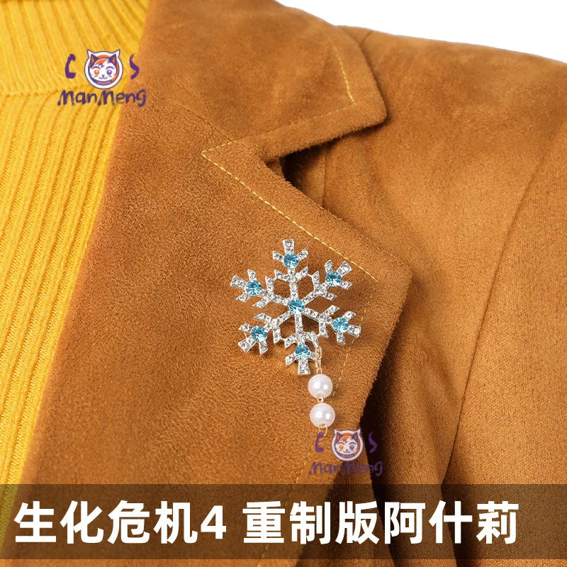 Game Resident 4 Remake Ashley Graham Evil Cosplay Costume Shoes Orange Jacket Coat Halloween Carnival Party Role Disguise Clothe