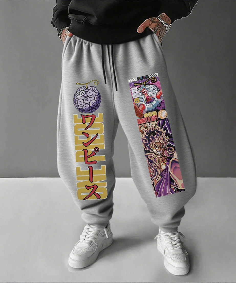 One Piece Luffy Men's Sweatpants Anime Print Joggers Trousers Streetwear Casual Pants Hip Hop Track Pants Autumn Winter Fashion