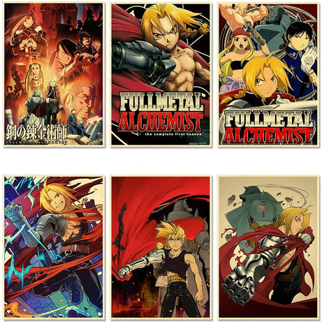 Fullmetal Alchemist Anime Poster Decor For Home Posters Room Wall Pictur Kraft Paper Retro And Prints Art Bar Cafe Stickers