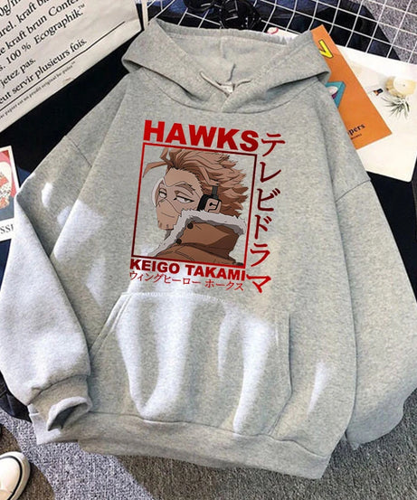 Anime Hawks Printed Hoodies Men/Women Sweatshirts Casual Hoodie Personality Pullover