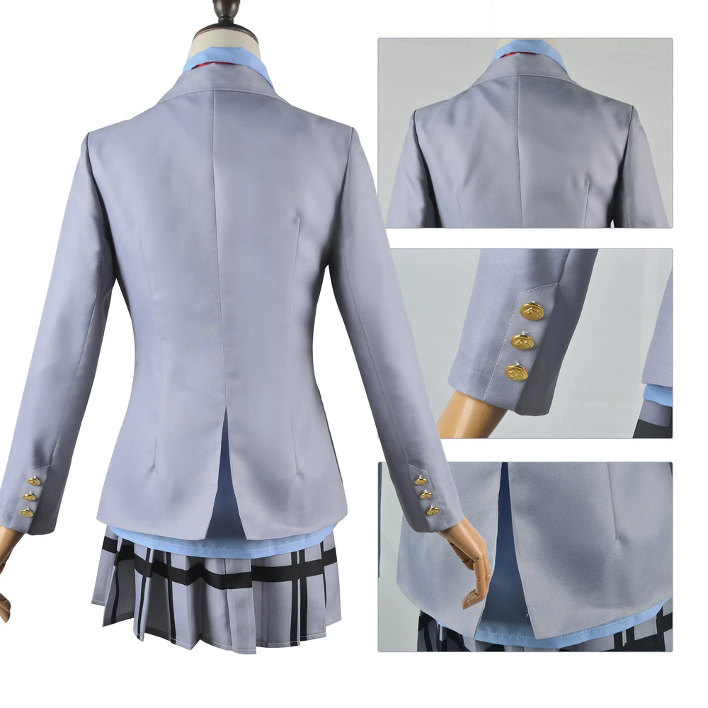 Your Lie in April Kaori Miyazono Cosplay Costume — School Uniform & Wig 5