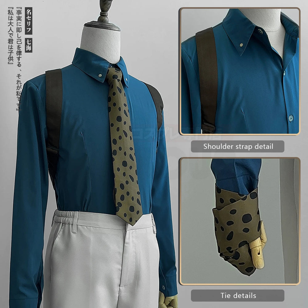 Anime Jujutsu Kaisen Kento Nanami Cosplay Costume – Suit, Vest & Wig Set 3