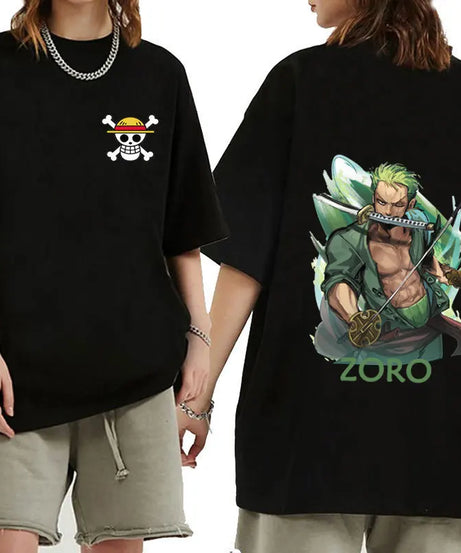 Anime ONE PIECE Sauron Printing Men's and Women's Loose Casual Short Sleeve One Piece Summer Couple T-Shirt Top Birthday