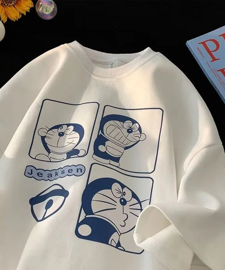 Minimalist Doraemon T-Shirt – Oversized Japanese Style Tee (M–8XL)