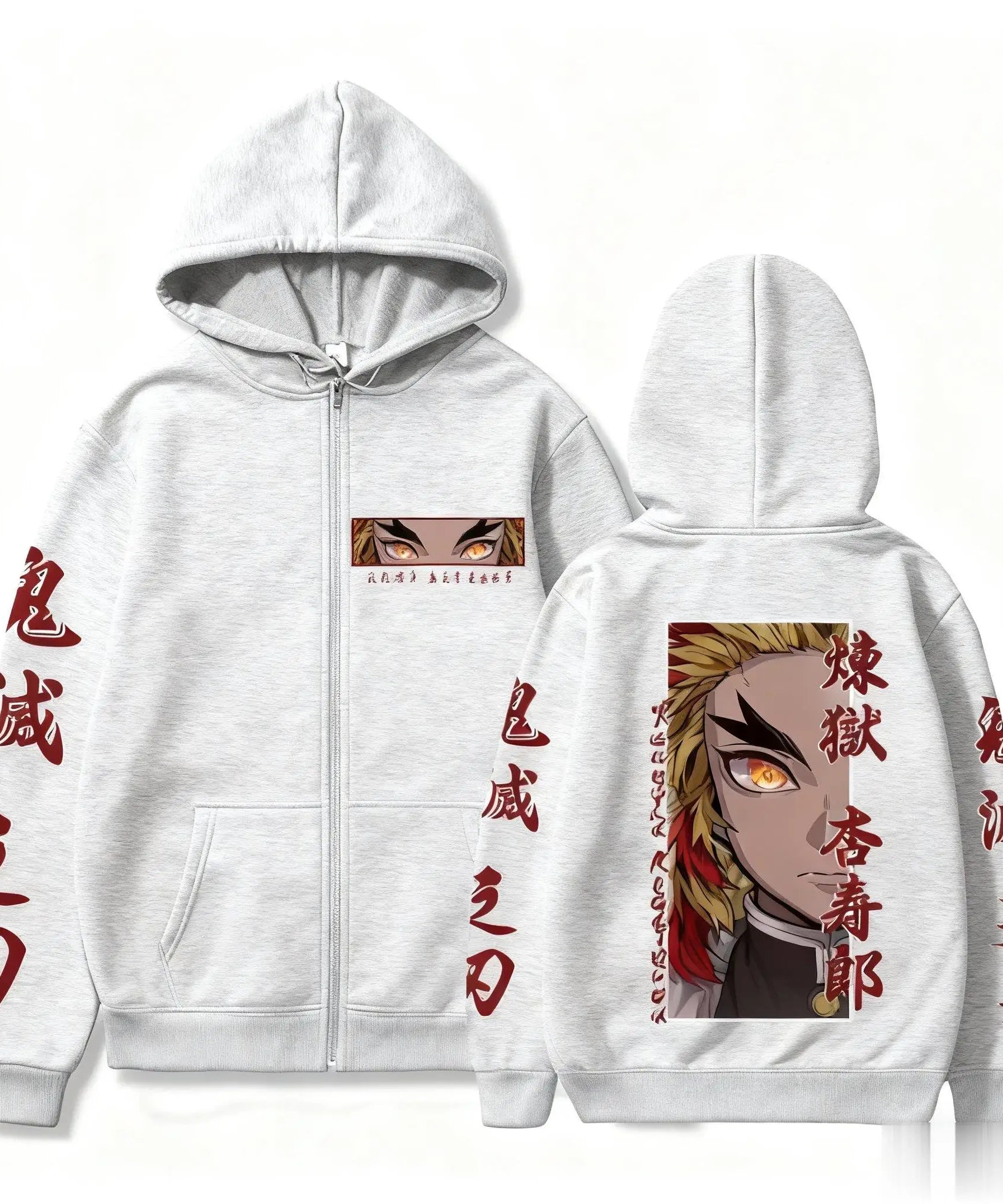 Demon Slayer Zipper Hoodie Women Men Anime Print Jacket Sweatshirt Streetwear Unisex Oversized Casual Cosplay Autumn Fashion Top