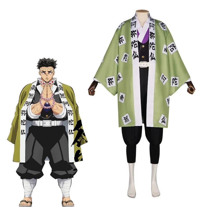 Demon Slayer Anime Peripheral Makomo Kanroji Mitsuri Kokushibo Nakime Costume  Style Kimono Cos Outfit Halloween Party