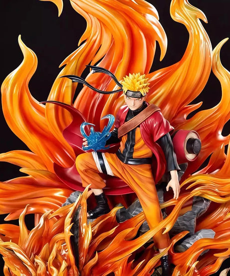 41cm Anime Figure Naruto GK Sennin Mode Naruto Kurama Action Figure Ten Years Hundred Ninja Statue Collect Model Toy Decor Gift