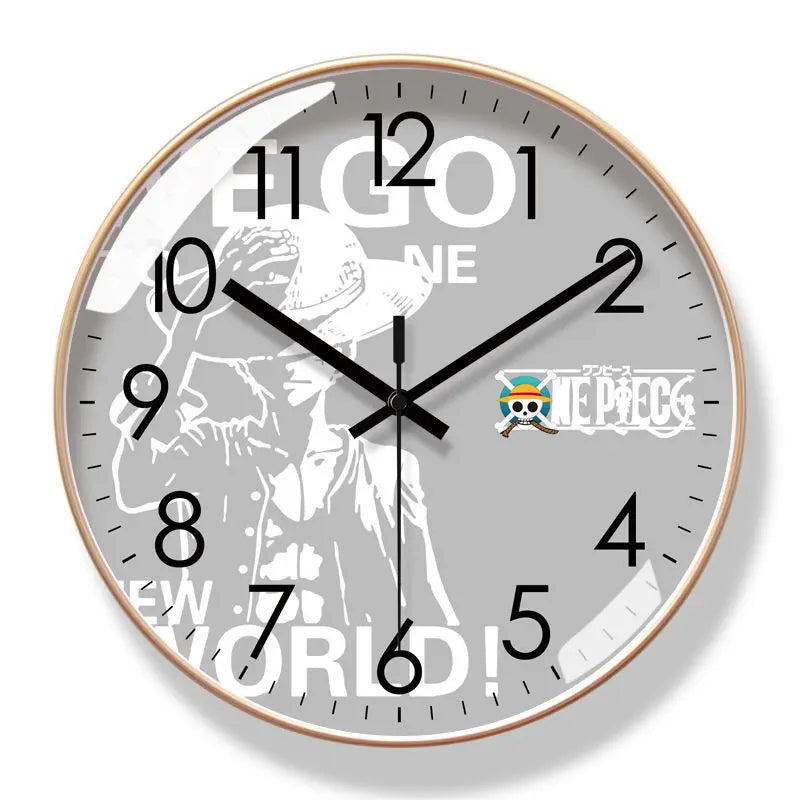 One Piece Wall Clock – Luffy, Zoro & Chopper Silent Quartz Anime Home Decor