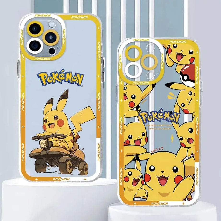 Pokemon Pikachu Phone Case for Apple iPhone 15 Plus 14 Pro Max 13 12 Mini 11 Pro XR 8 SE 7 XS MAX Matte Steel Cover