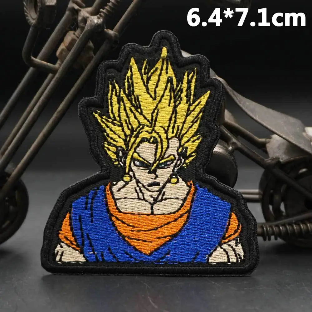 Dragon Ball Animation Peripherals Creative Kawaii Son Goku Vegeta Majin Buu Clothes Patches Embroidered Velcro Badges