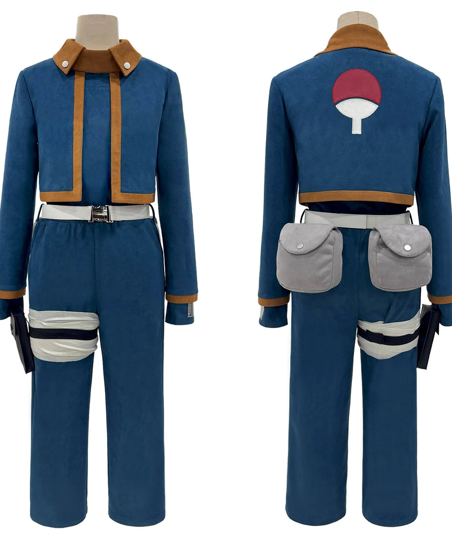 Anime Uchiha Obito Cosplay Costume Top Shirt Pants Waist Bags Animation Convention Halloween Christmas Adult Version