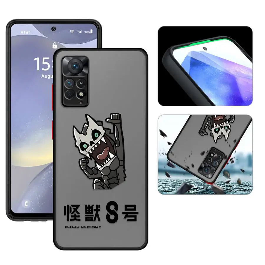 Cute Kaiju No. 8 Matte Phone Case – Xiaomi Redmi Note 8–14 Series
