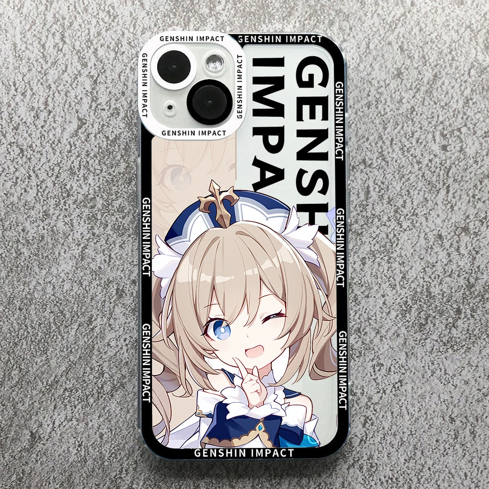 Anime Genshin Impact Anime Phone Case For Samsung S 20 21 22 23 PLUS S 23 24 ULTRA S21 FE Clear Soft Silicone TPU Cover