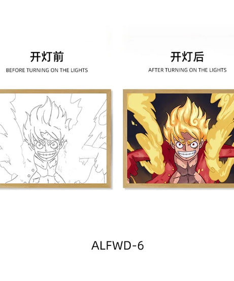 Sun God Nika Luffy Light-Up Frame – One Piece LED Desktop Decor