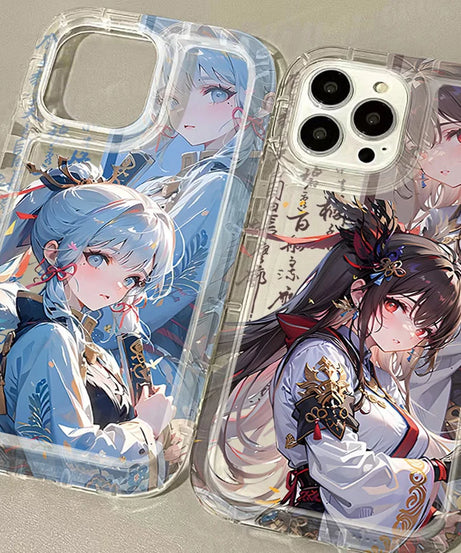 Genshin Impact Kamisato Ayaka Case for iPhone 15 14 13 12 11 Pro Max XR XS X 8 7 6 6S Plus SE 2020 Shockproof Transparent Cover