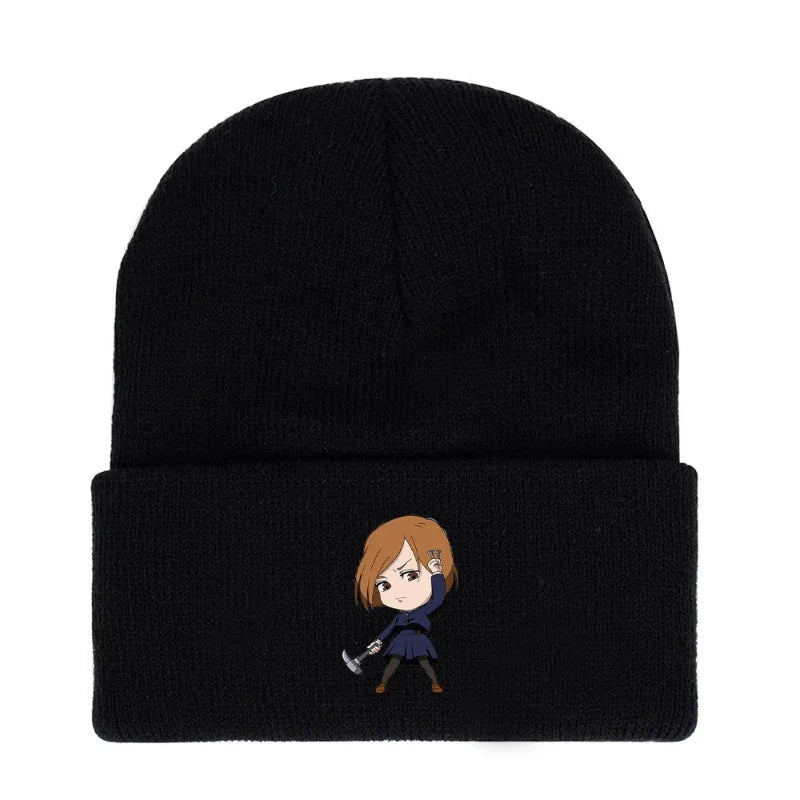 Anime Gojo Satoru Manga Kawaii Hat Autumn Winter Beanies Baggy Jujutsu Kaisen Anime Cat Men Women Knitted Hat